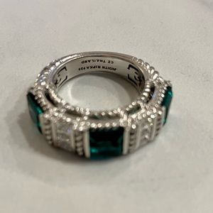 Judith Ripka Green and White Gemstone Ring